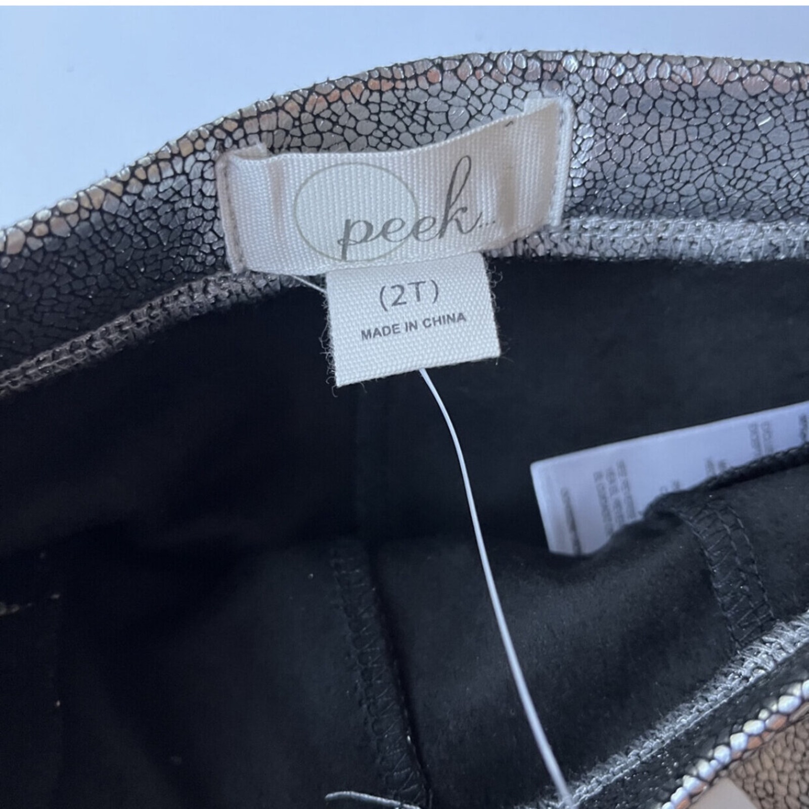 Nwt Peek Kaitlyn Foil Metallic Leggings Size 2t — image 6 of 6